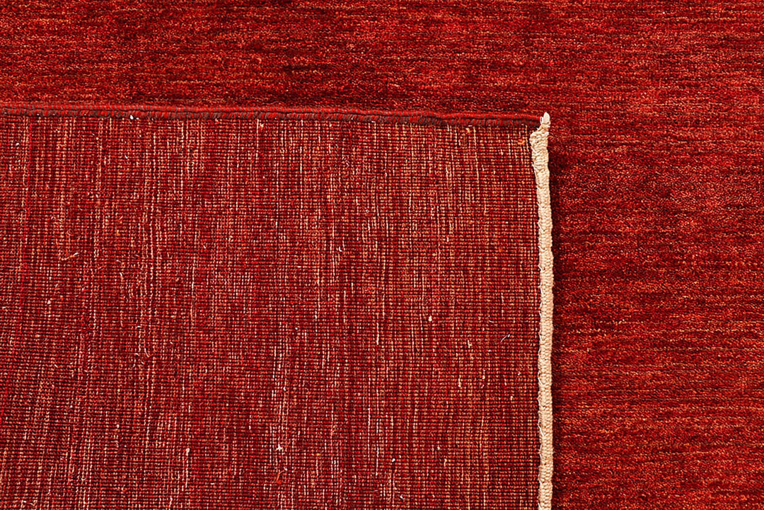 Red Pakistani Gabbeh Rug 5' 6" x 7' 0" Hand-Knotted | No. QA61368