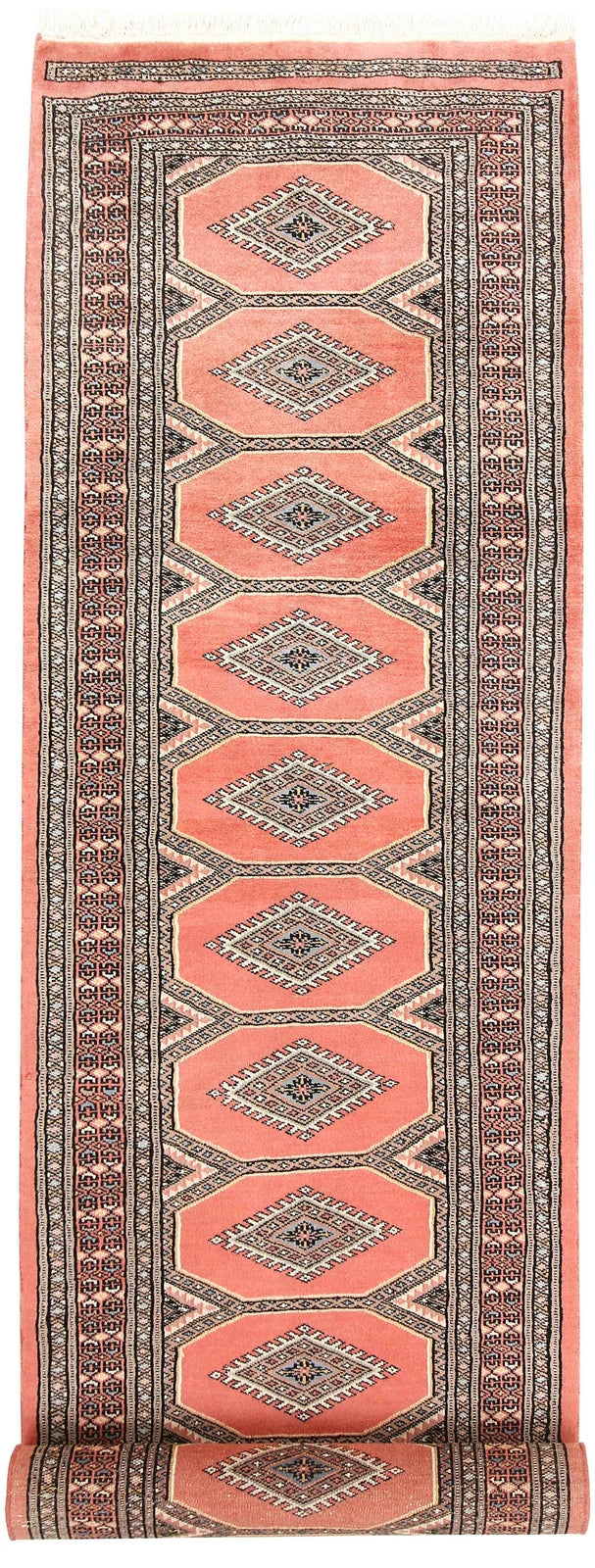 Light Salmon Pakistani Jaldar Runner 2' 4" x 9' 1" Hand-Knotted | No. QA61531
