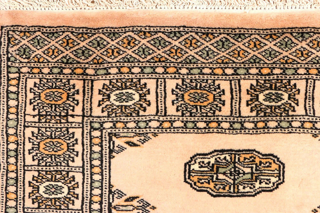 Antique White Pakistani Bokhara Rug 2' 8" x 11' 7" Hand-Knotted | No. QA61580