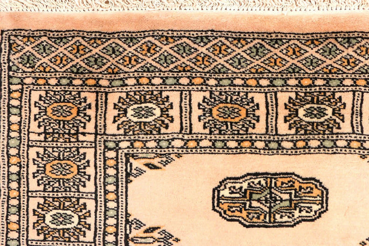 Antique White Pakistani Bokhara Rug 2' 8" x 11' 7" Hand-Knotted | No. QA61580