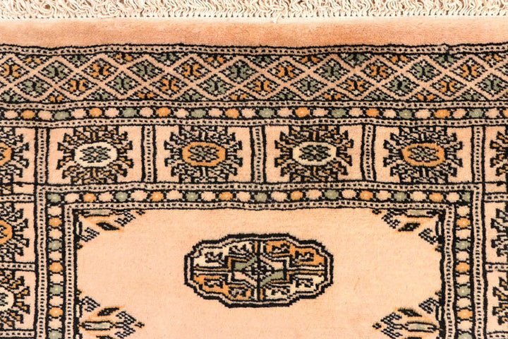 Antique White Pakistani Bokhara Rug 2' 8" x 11' 7" Hand-Knotted | No. QA61580