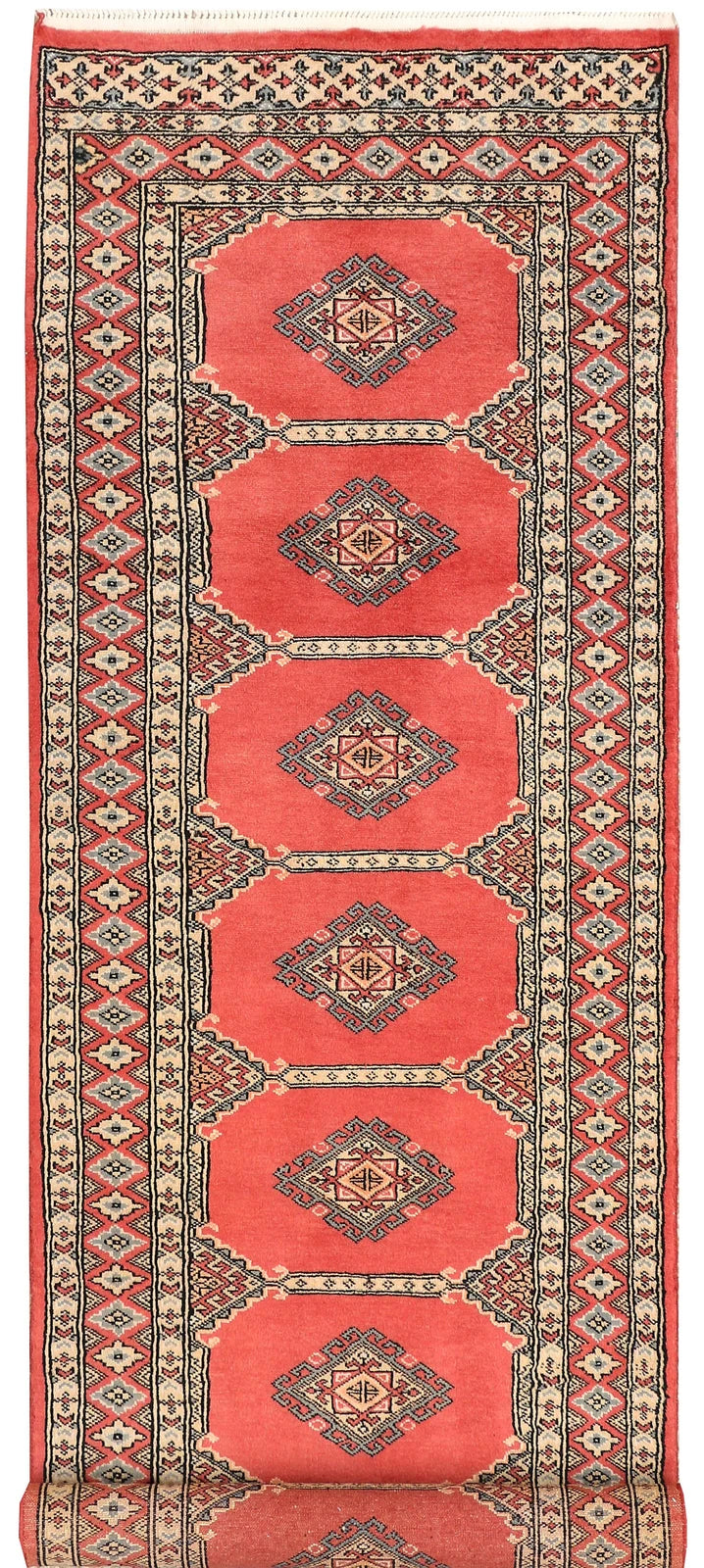 Salmon Pakistani Jaldar Runner 2' 7" x 8' 10" Hand-Knotted | No. QA61777