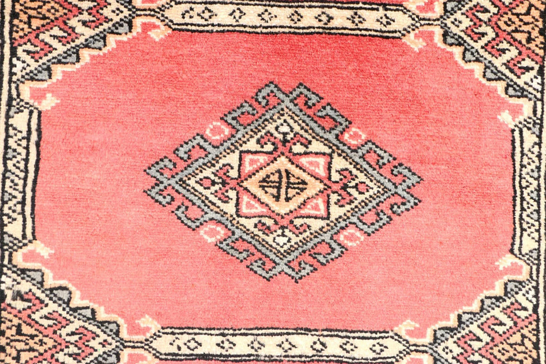 Salmon Pakistani Jaldar Runner 2' 7" x 8' 10" Hand-Knotted | No. QA61777