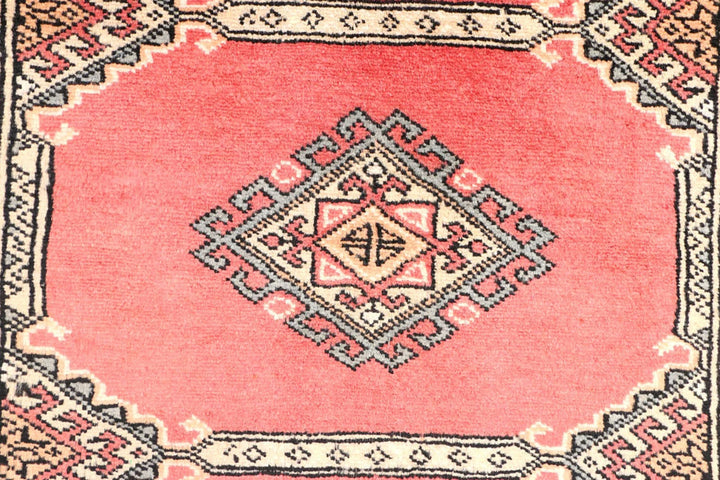 Salmon Pakistani Jaldar Runner 2' 7" x 8' 10" Hand-Knotted | No. QA61777