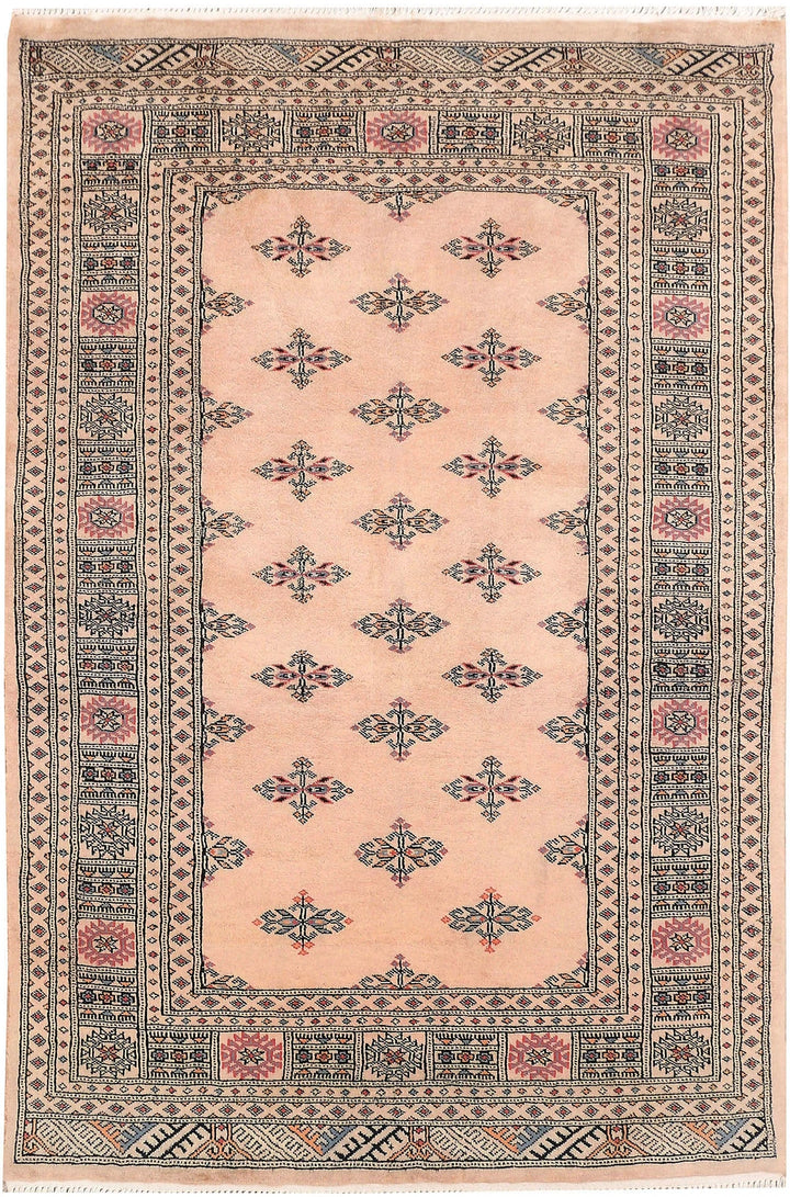 Brown Pakistani Butterfly Rug 4' 1" x 6' 1" Hand-Knotted | No. QA61829