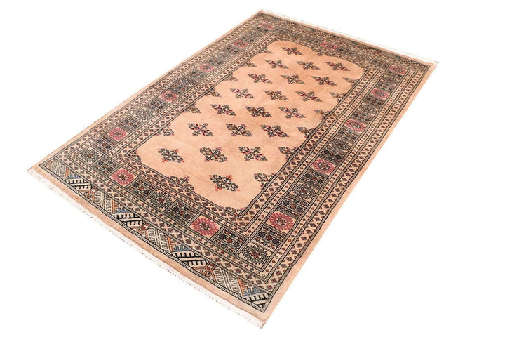 Brown Pakistani Butterfly Rug 4' 1" x 6' 1" Hand-Knotted | No. QA61829