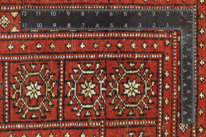 Red Pakistani Bokhara Rug 9' 2" x 12' 2" Hand-Knotted | No. QA61953