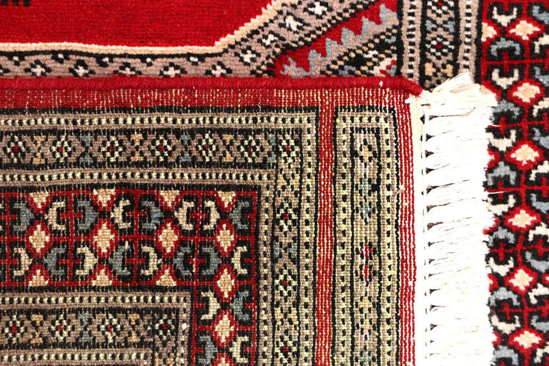 Red Pakistani Jaldar Rug 2' 4" x 10' 4" Hand-Knotted | No. QA61961