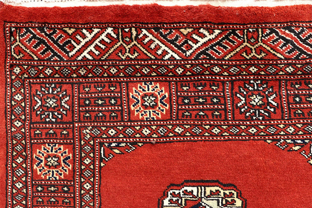 Orange Red Pakistani Bokhara Rug 2' 6" x 14' 8" Hand-Knotted | No. QA62187