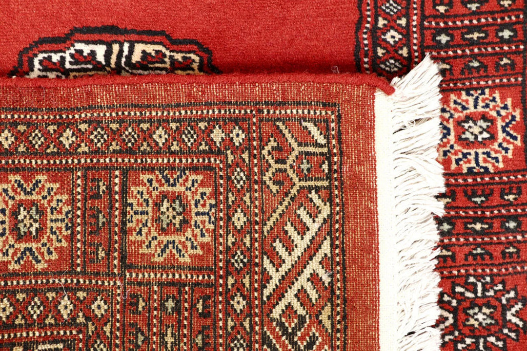 Orange Red Pakistani Bokhara Rug 2' 6" x 14' 8" Hand-Knotted | No. QA62187