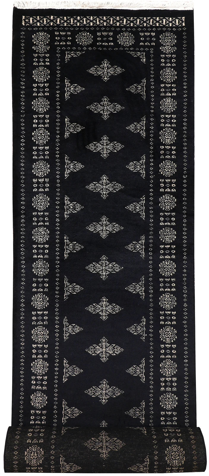 Grey Pakistani Butterfly Rug 2' 7" x 12' 4" Hand-Knotted | No. QA62328