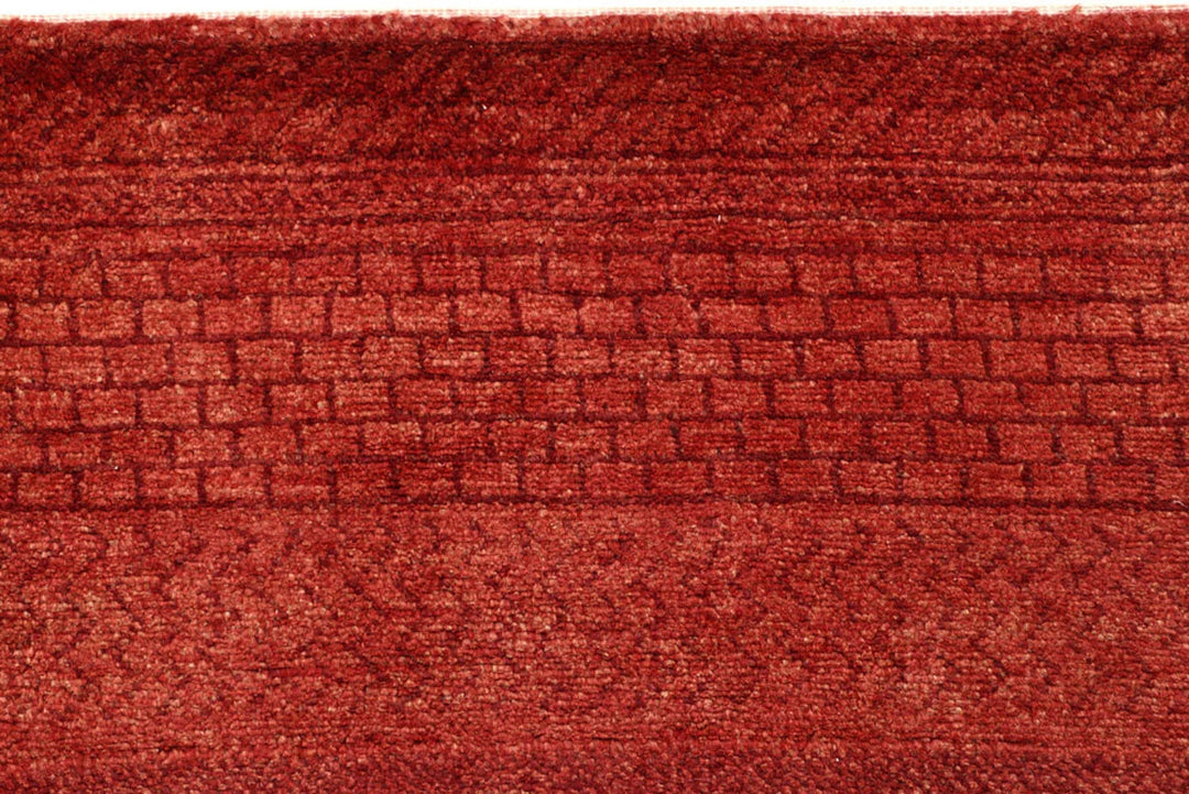 Dark Red Pakistani Gabbeh Rug 3' 1" x 4' 11" Hand-Knotted | No. QA62397