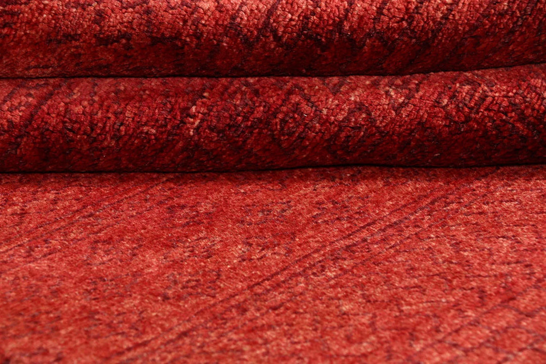 Dark Red Pakistani Gabbeh Rug 3' 1" x 4' 11" Hand-Knotted | No. QA62397