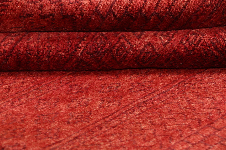 Dark Red Pakistani Gabbeh Rug 3' 1" x 4' 11" Hand-Knotted | No. QA62397