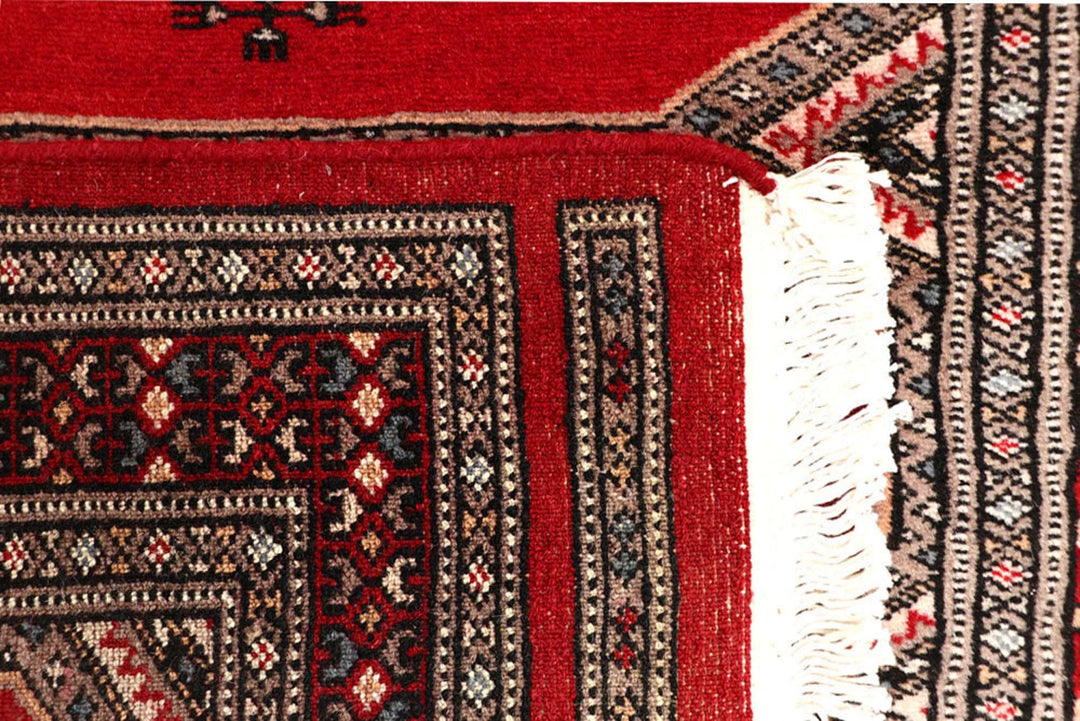 Red Pakistani Jaldar Rug 2' 4" x 9' 2" Hand-Knotted | No. QA62546