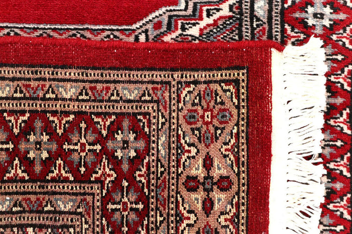 Red Pakistani Jaldar Rug 2' 6" x 10' 3" Hand-Knotted | No. QA62752