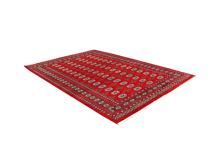 Red Bokhara Rug 6' 2" x 8' 10" Hand-Knotted | No. QA62859
