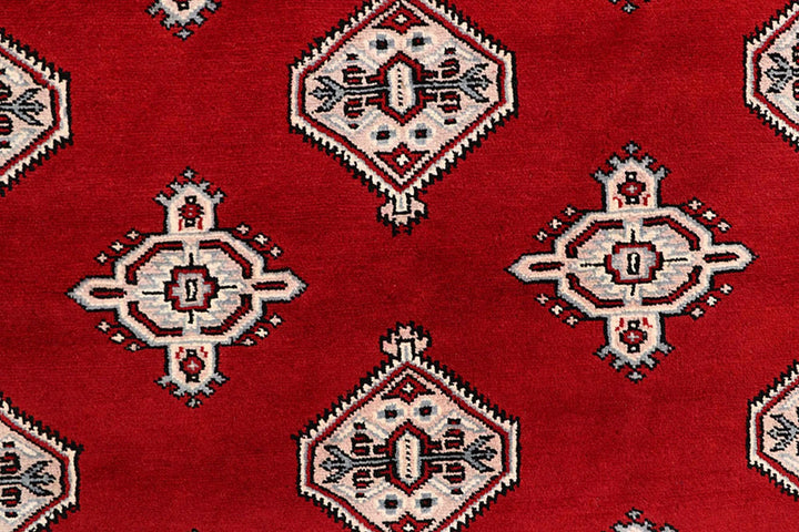 Red Pakistani Jaldar Rug 6' 6" x 9' 11" Hand-Knotted | No. QA63190
