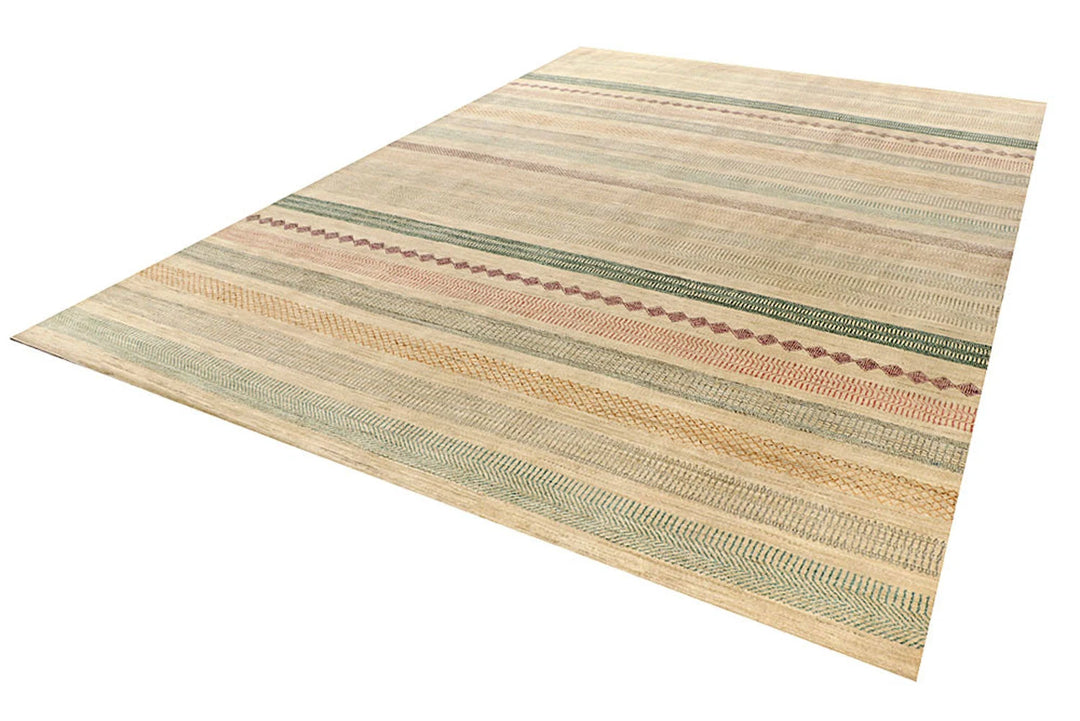 Brown Gabbeh Rug 10' 2" x 14' 3" Hand-Knotted | No. QA63354