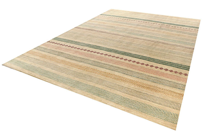 Brown Gabbeh Rug 10' 2" x 14' 3" Hand-Knotted | No. QA63354