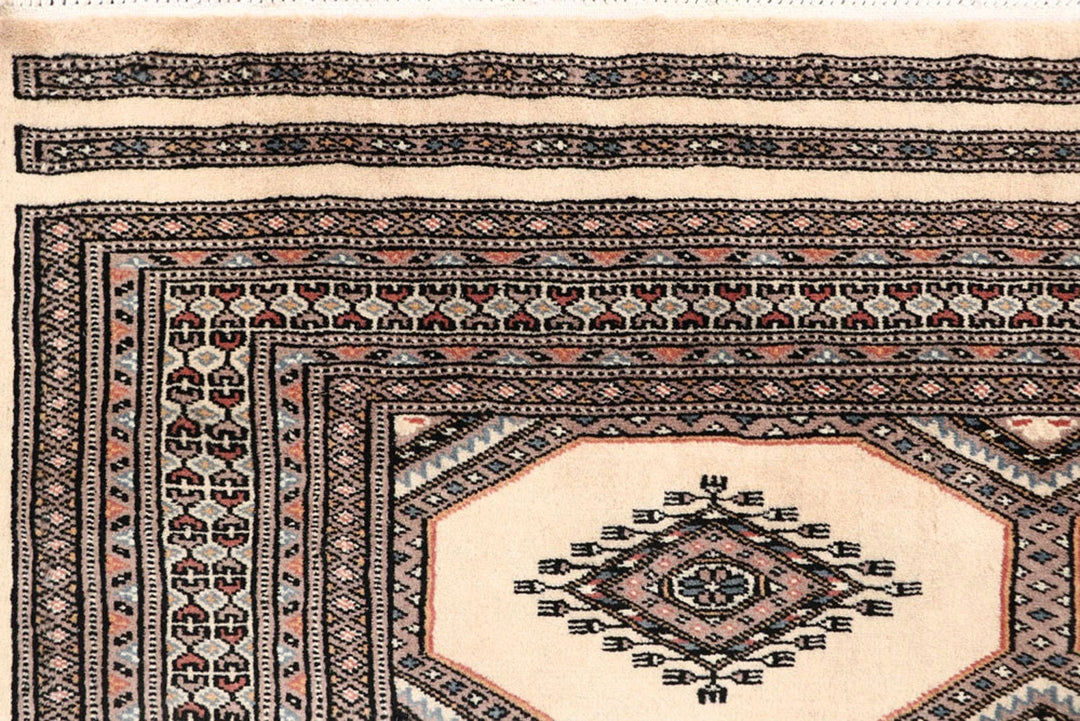 Brown Pakistani Jaldar Rug 4' 3" x 6' 6" Hand-Knotted | No. QA63721