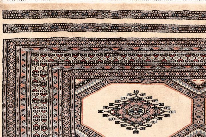 Brown Pakistani Jaldar Rug 4' 3" x 6' 6" Hand-Knotted | No. QA63721
