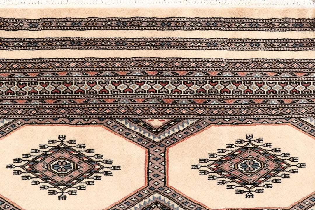 Brown Pakistani Jaldar Rug 4' 3" x 6' 6" Hand-Knotted | No. QA63721