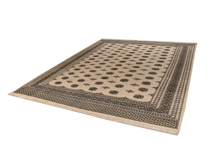 Brown Pakistani Bokhara Rug 10' 1" x 12' 3" Hand-Knotted | No. QA63807