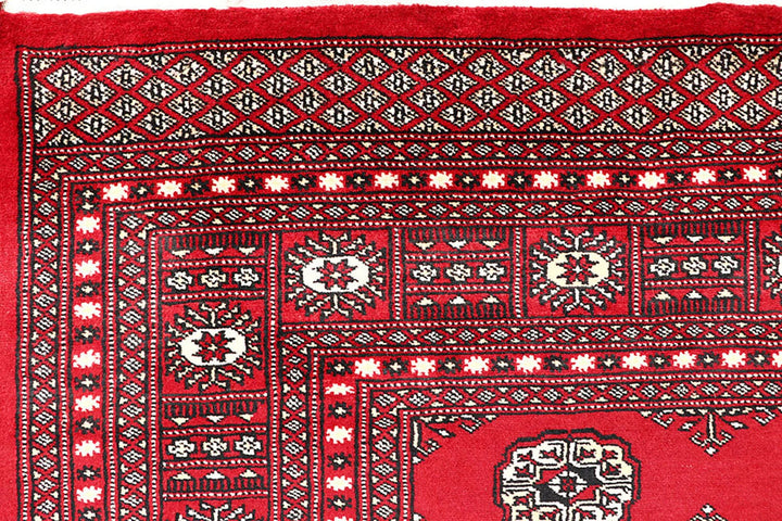 Red Bokhara Rug 5' 7" x 8' 9" Hand-Knotted | No. QA63921