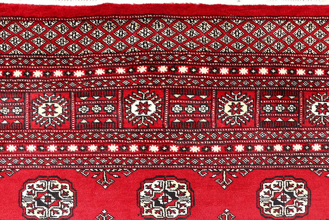 Red Bokhara Rug 5' 7" x 8' 9" Hand-Knotted | No. QA63921