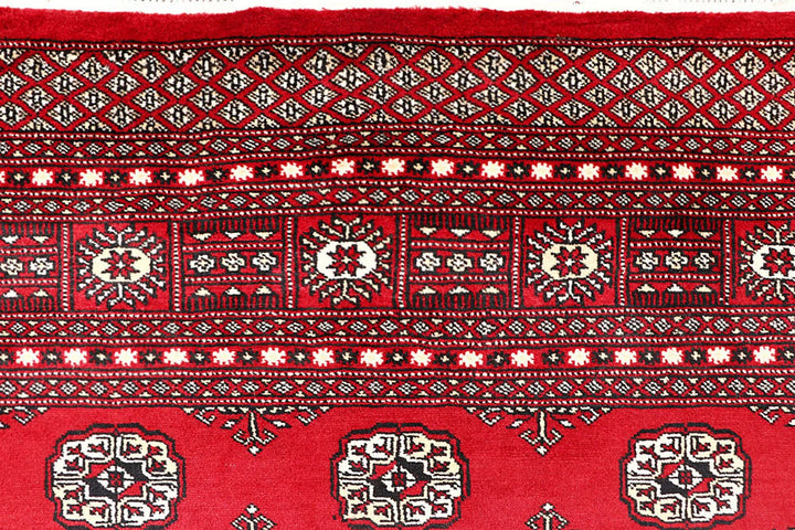 Red Bokhara Rug 5' 7" x 8' 9" Hand-Knotted | No. QA63921