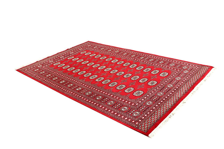 Red Bokhara Rug 5' 7" x 8' 9" Hand-Knotted | No. QA63921