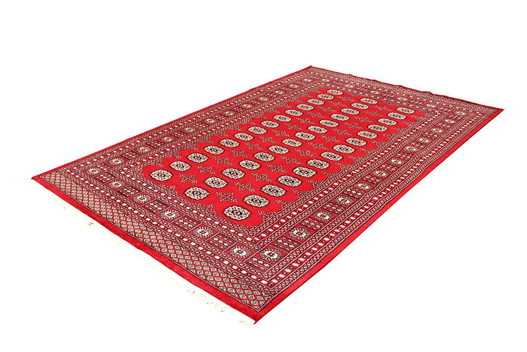 Red Bokhara Rug 5' 7" x 8' 9" Hand-Knotted | No. QA63921