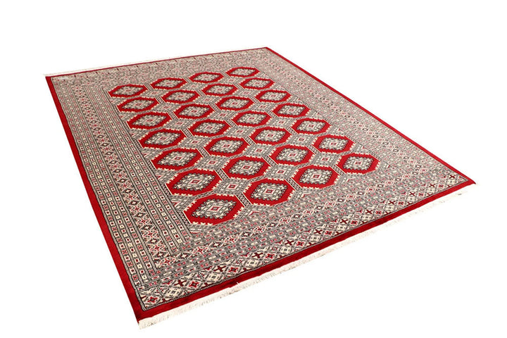 Red Jaldar Rug 6' 8" x 7' 9" Hand-Knotted | No. QA64114