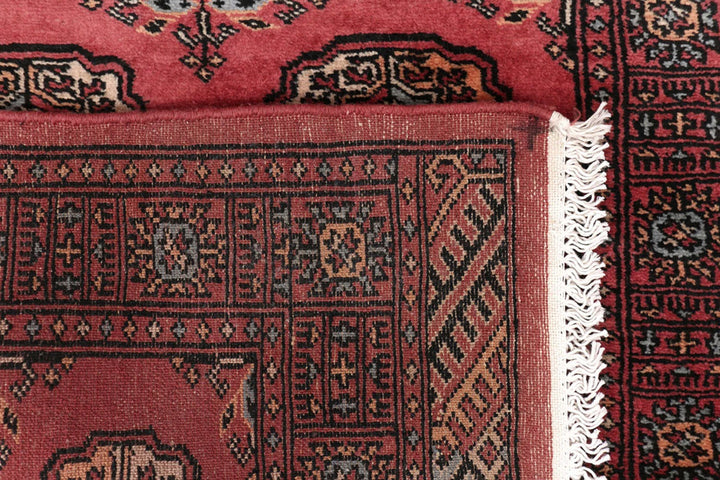 Red Bokhara Rug 2' 7" x 13' 10" Hand-Knotted | No. QA64174