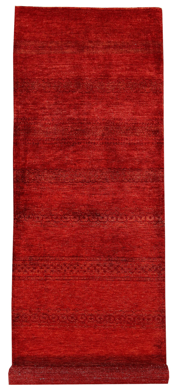 Red Pakistani Gabbeh Rug 2' 7" x 7' 10" Hand-Knotted | No. QA64183