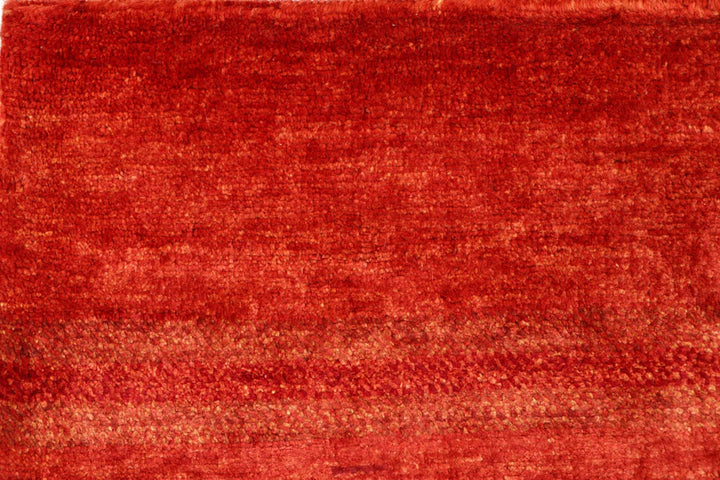 Red Pakistani Gabbeh Rug 2' 7" x 7' 10" Hand-Knotted | No. QA64183