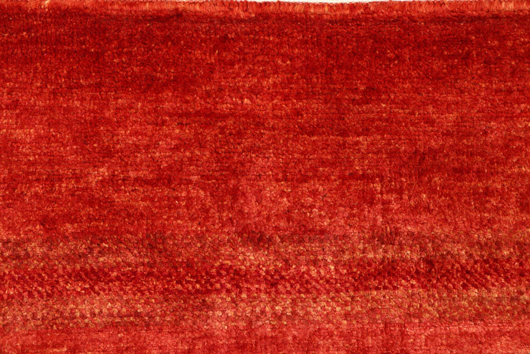 Red Pakistani Gabbeh Rug 2' 7" x 7' 10" Hand-Knotted | No. QA64183