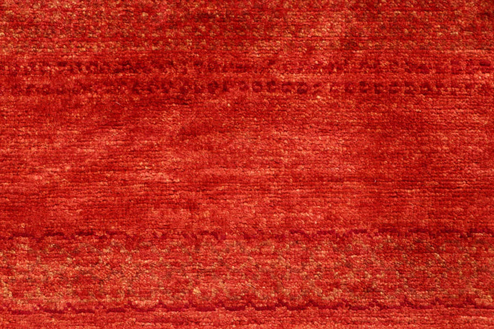 Red Pakistani Gabbeh Rug 2' 7" x 7' 10" Hand-Knotted | No. QA64183