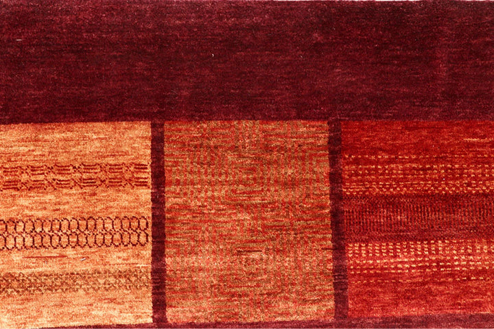 Dark Red Pakistani Gabbeh Rug 12' 5" x 18' 5" Hand-Knotted | No. QA64196