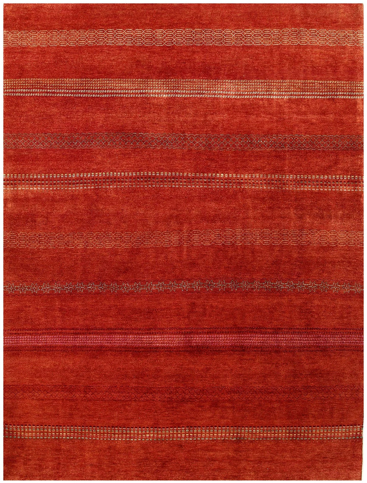 Red Pakistani Gabbeh Rug 8' x 10'6" Hand-Knotted | No. QA64492
