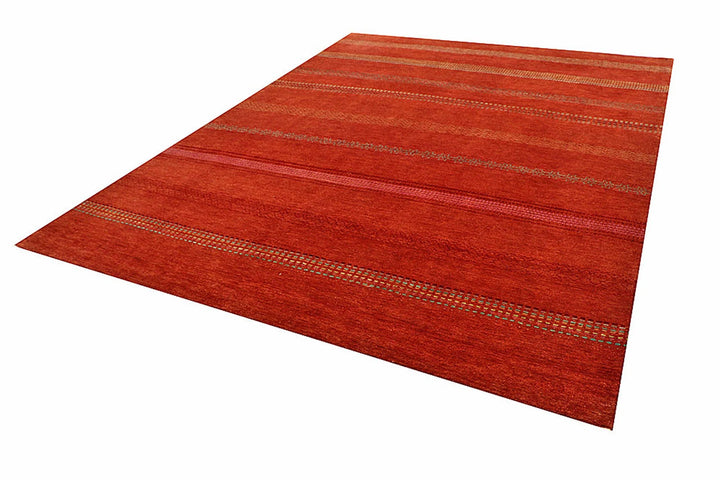 Red Pakistani Gabbeh Rug 8' x 10'6" Hand-Knotted | No. QA64492