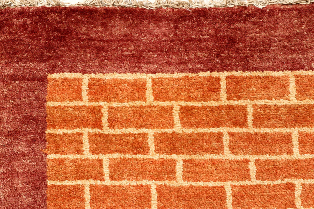 Chocolate Pakistani Gabbeh Runner 2' 5" x 7' 8" Hand-Knotted | No. QA64537
