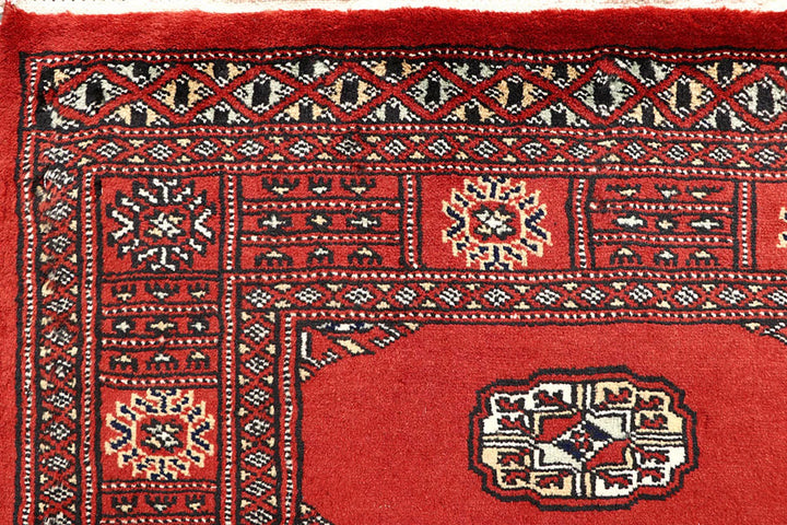 Tomato Pakistani Bokhara Rug 2' 7" x 14' 4" Hand-Knotted | No. QA64568