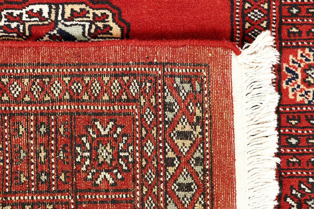 Tomato Pakistani Bokhara Rug 2' 7" x 14' 4" Hand-Knotted | No. QA64568