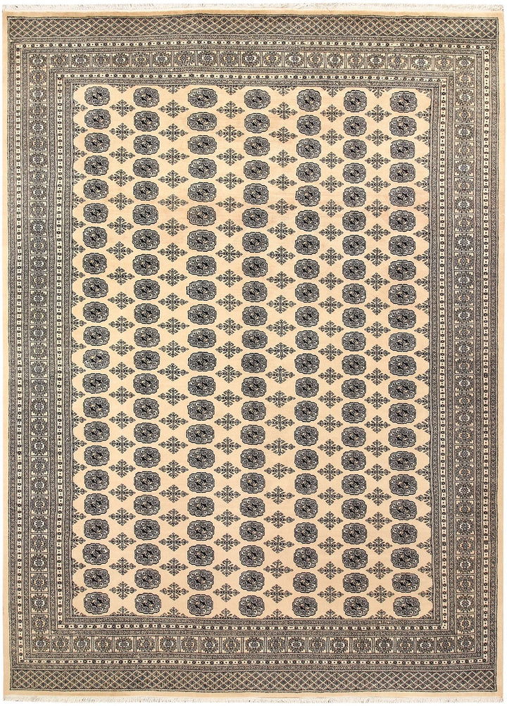 Brown Pakistani Bokhara Rug 9' x 12'3" Hand-Knotted | No. QA64615