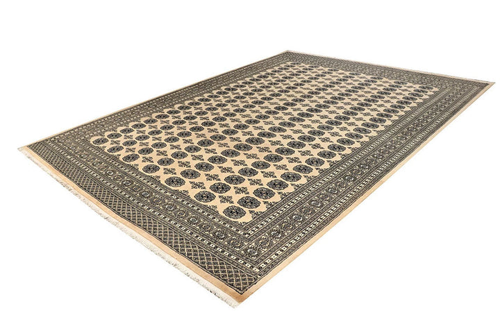 Brown Pakistani Bokhara Rug 9' x 12'3" Hand-Knotted | No. QA64615