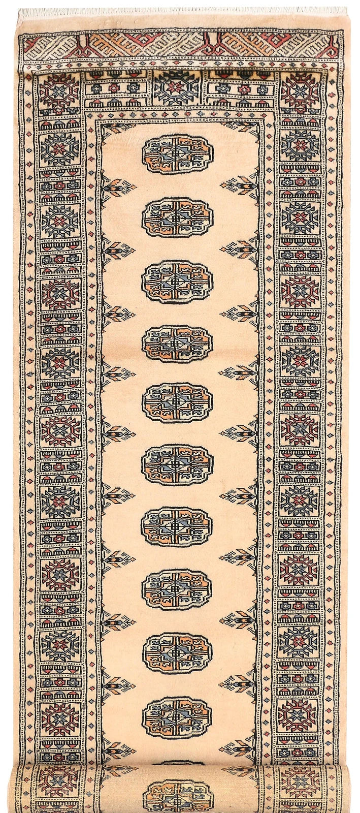 Wheat Pakistani Bokhara Runner 2' 6" x 9' 5" Hand-Knotted | No. QA64621