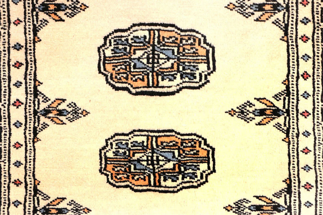 Wheat Pakistani Bokhara Runner 2' 6" x 9' 5" Hand-Knotted | No. QA64621
