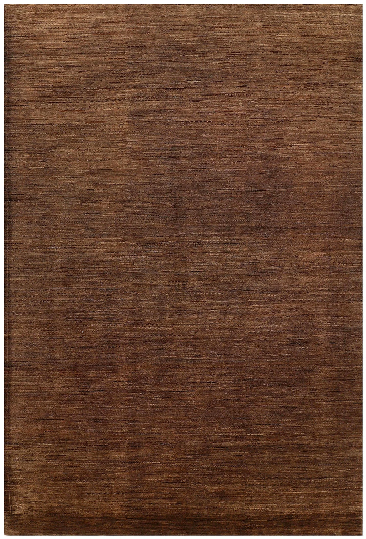Brown Gabbeh Rug 6' 8" x 9' 11" Hand-Knotted | No. QA64870